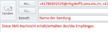 SMS Gateway im Outlook verwende