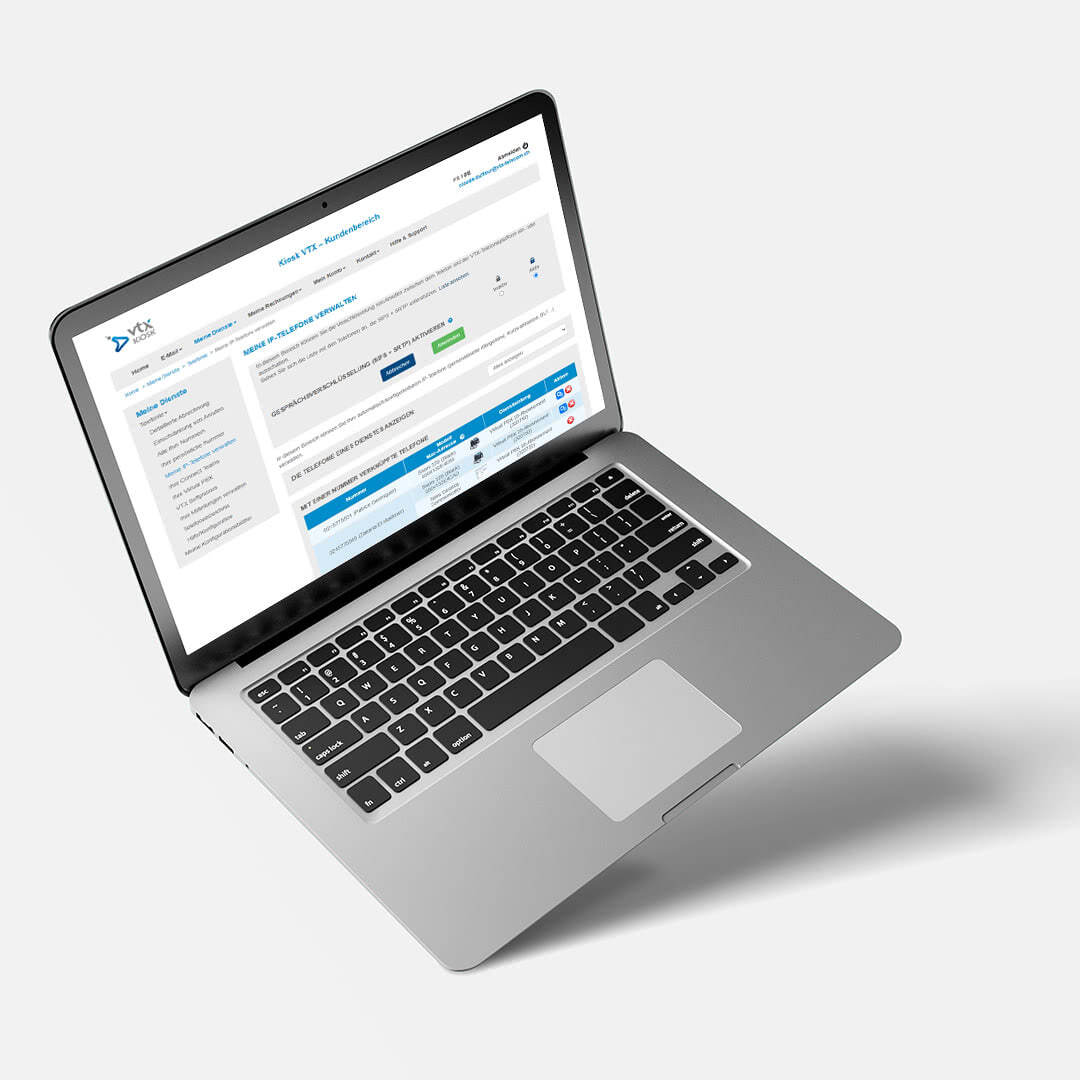 Virtual PBX: Steuern Sie die Telefonie Ihres Unternehmens ganz einfach mit wenigen Klicks über den VTX-Kiosk